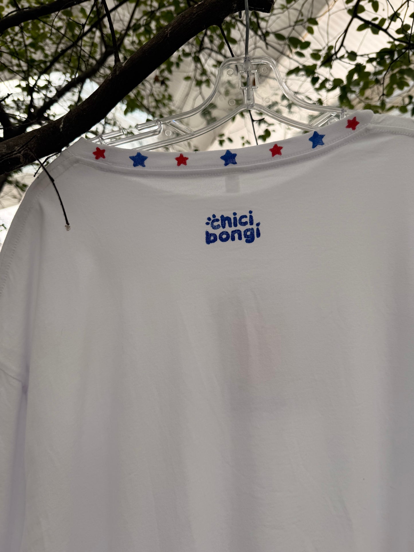 CHICIBONGI WHITE RED FISH TEE