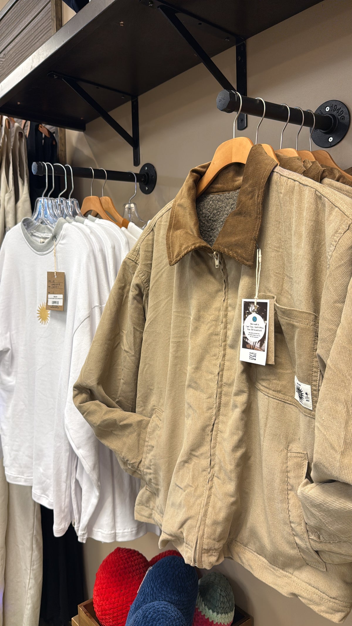 RETRO CLUB STONE SHERPA WORKERS JACKET