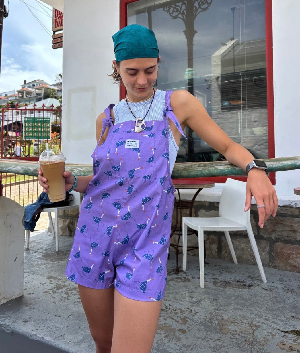 BAMBALAM FLIRTY FOWL SHORT DUNGAREE