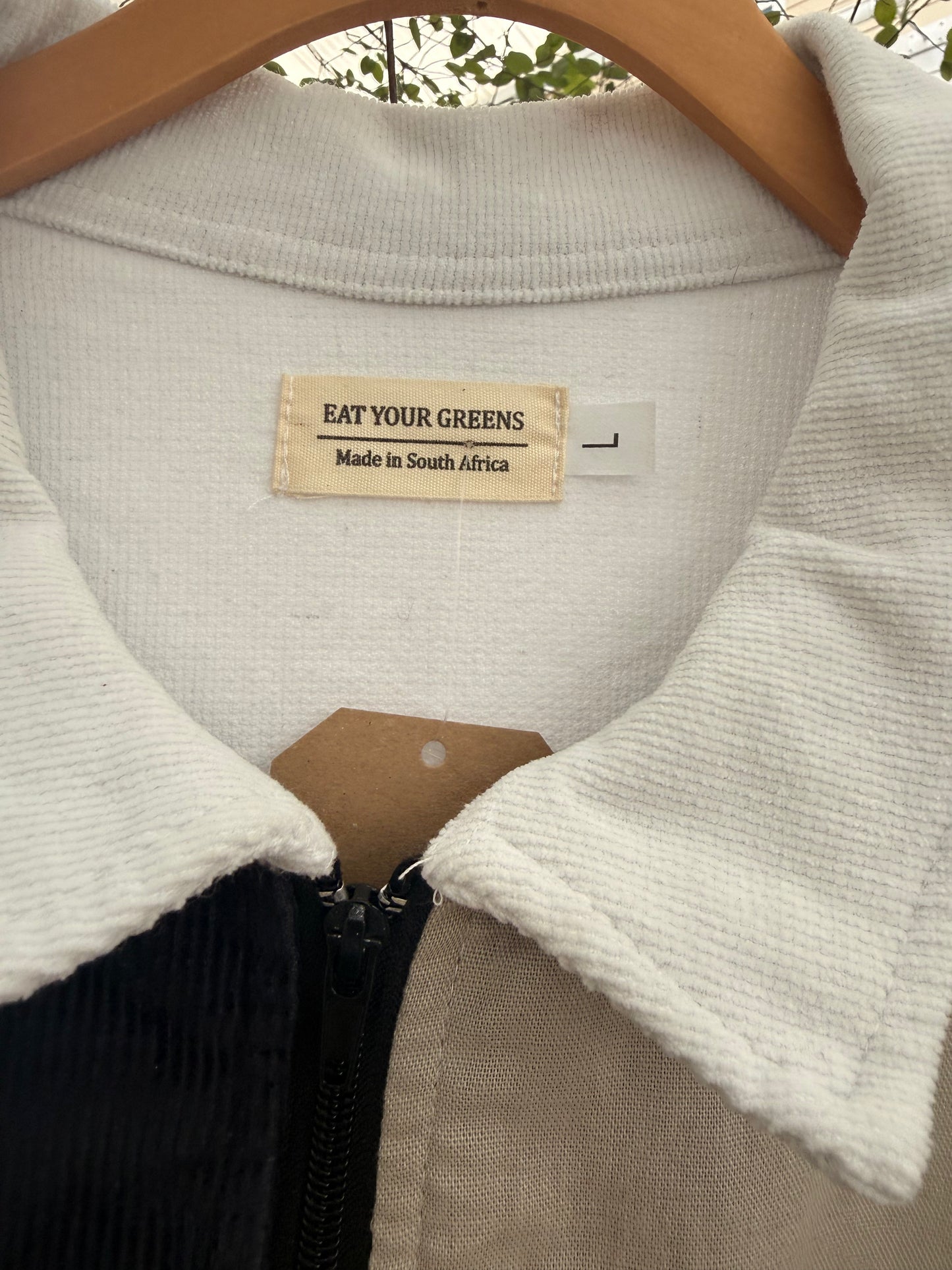 EYG HANDMADE CORD PATCHWORK ZIP UP