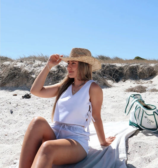 EARTH APPAREL LINEN SIDE TIE TOP