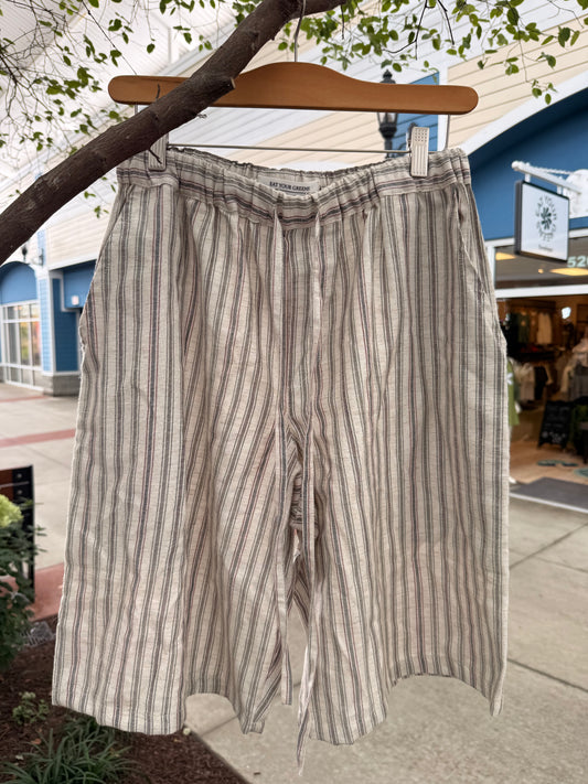 EYG STRIPED LINEN SHORTS