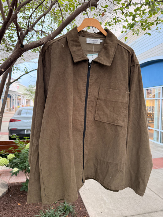 OLIVE GREEN EYG CORD JACKET