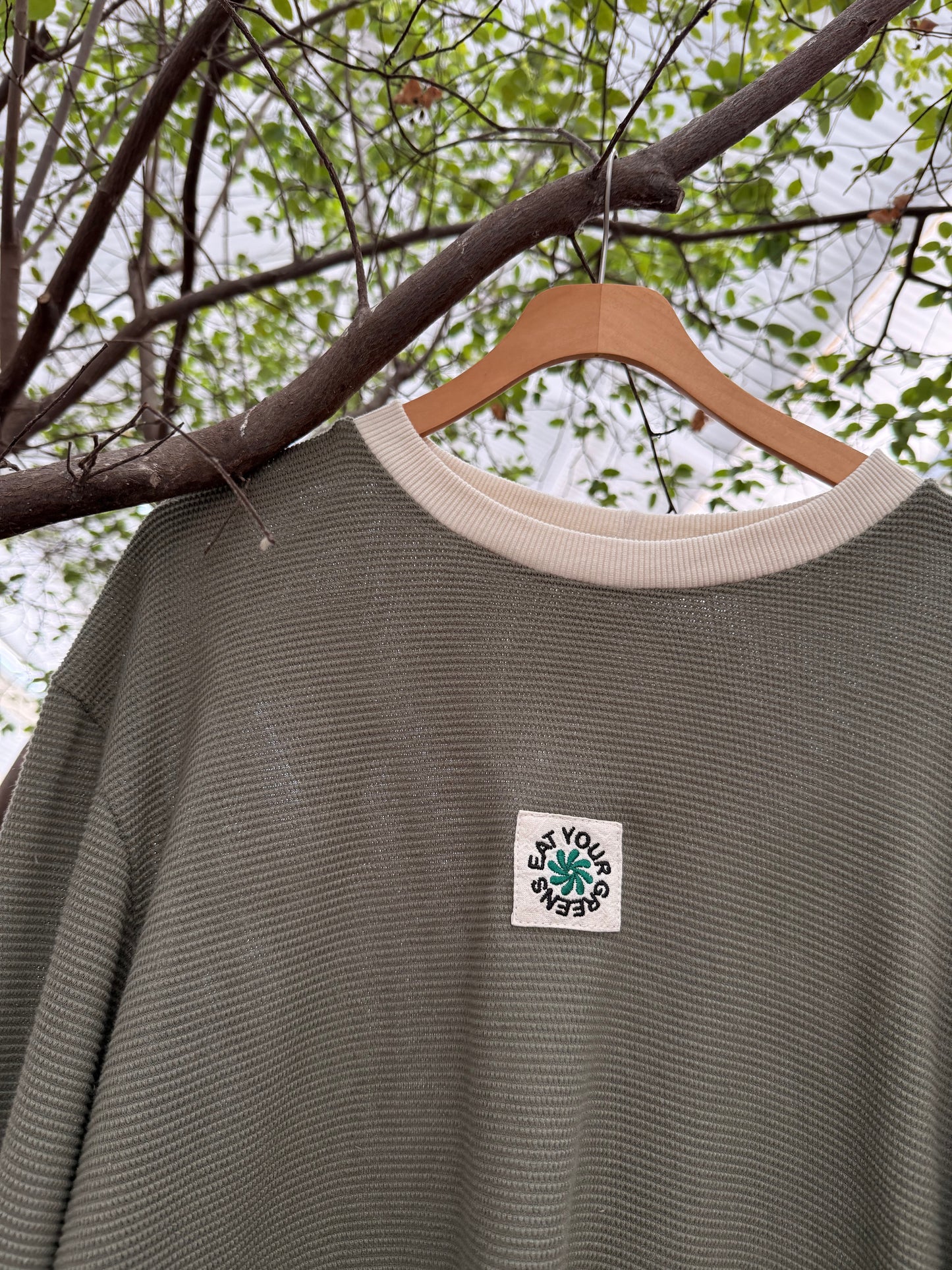 EYG GREEN WAFFLE LONG SLEEVE