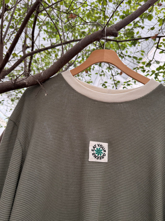 EYG GREEN WAFFLE LONG SLEEVE
