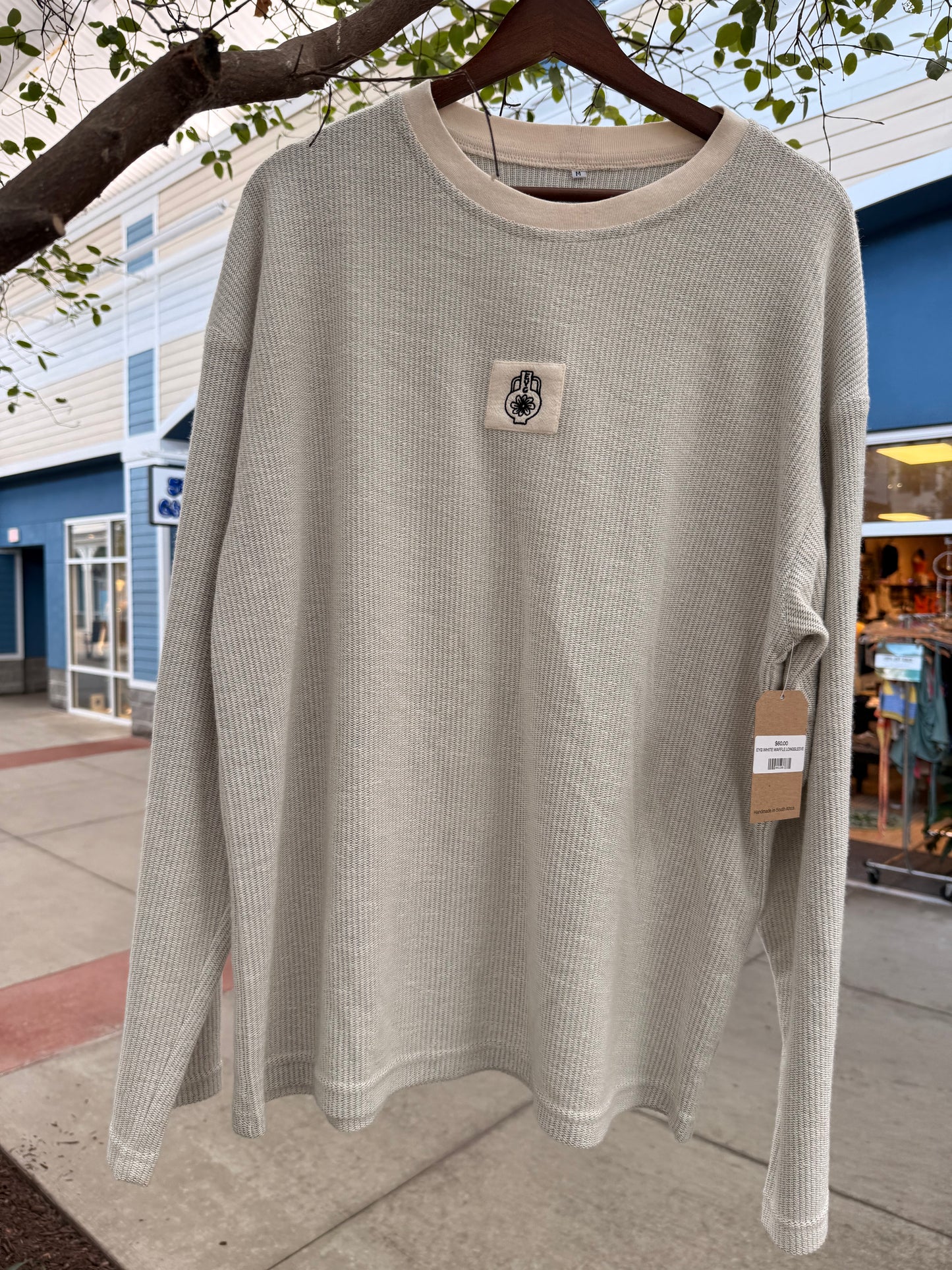 EYG WHITE WAFFLE LONG SLEEVE