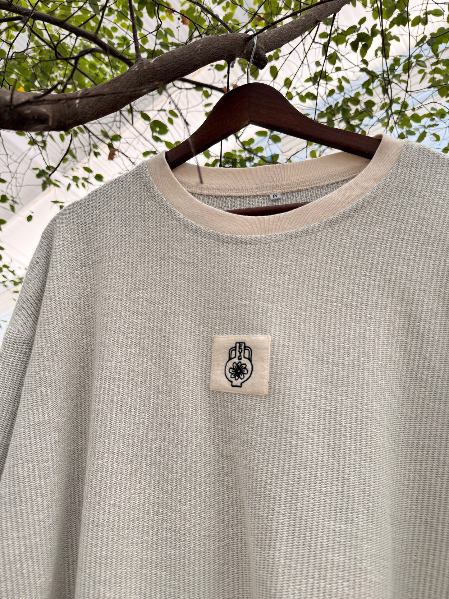 EYG WHITE WAFFLE LONG SLEEVE