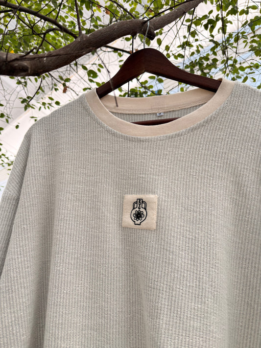 EYG WHITE WAFFLE LONG SLEEVE