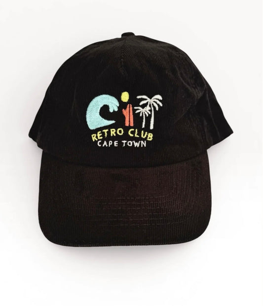 RETRO CLUB 5 PANEL BLACK SURFS UP CAP
