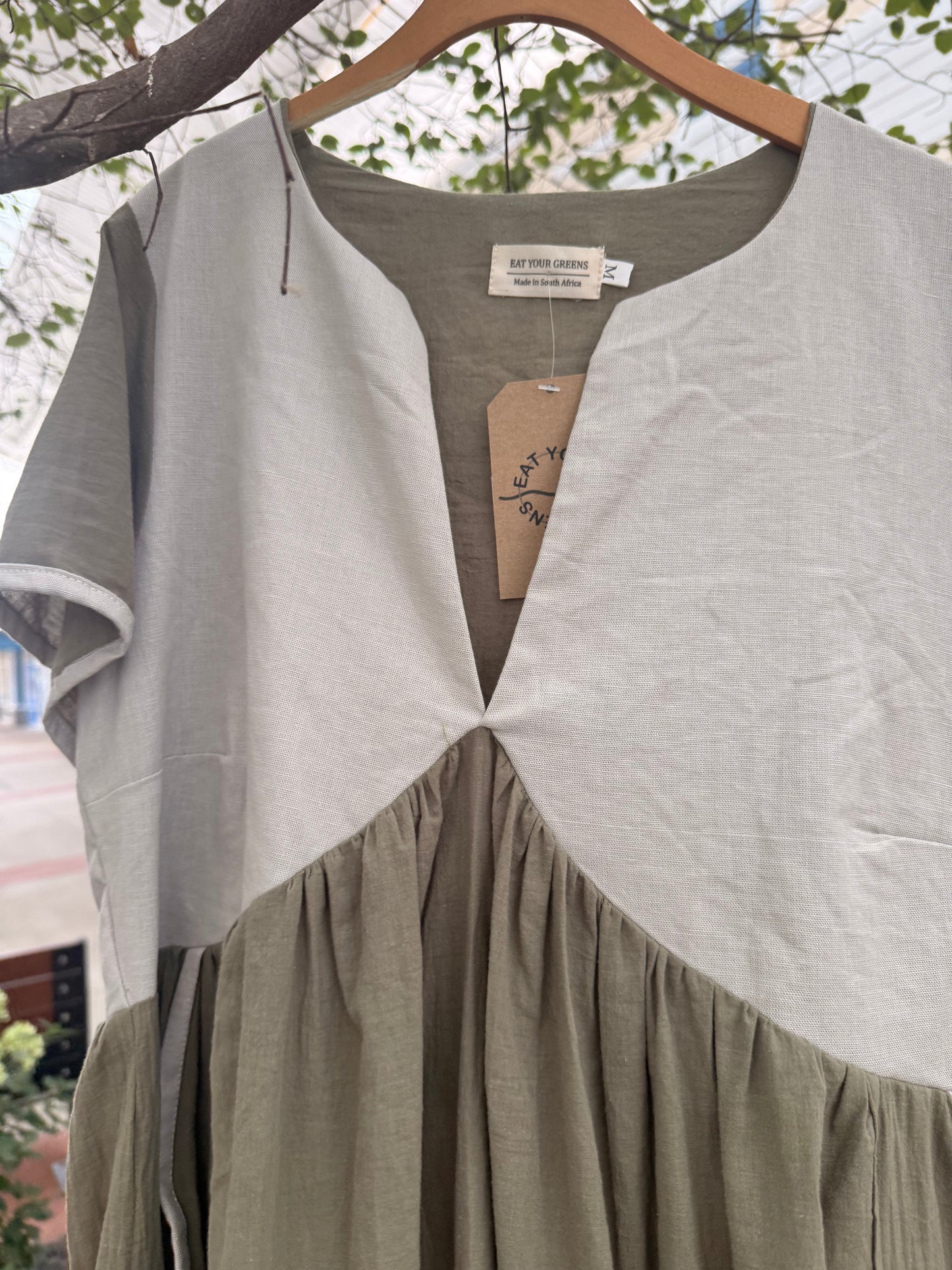 EYG GREEN TWO TONED DRESS