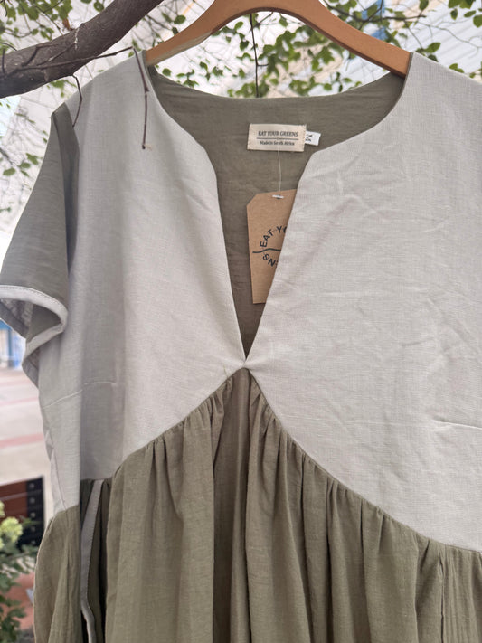 EYG GREEN TWO TONED DRESS