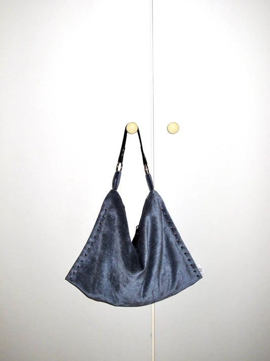 SALTLOVERS BLUE LORRAINE STUDDED SHOULDER BAG